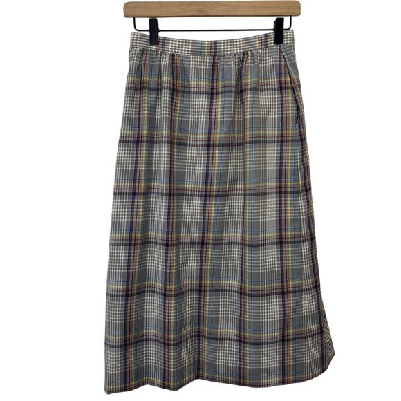 Pendleton Vintage  90s Plaid Academia Secretarial Skirt Pleated Front Size Small - Picture 2 of 8